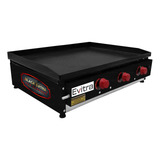 Evitra Chapa Para Lanche Profissional Hamburger A Gás Industrial Para Restaurante 5mm 3 Queimadores Controle De Temperatura Hotdog Cachorro Quente Lanchonete Revestimento Antiaderente Em Inox 80 X 4