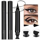 Evpct Delineadores De Asas Pretas Com Asas Selos Estêncil Wingliner Conjunto De 2 Peças Delineadores Para Mulheres Grandes E Pequenas Asa Perfeita Olho De Gato Estêncil Delineador Carimbo Para Todas As Formas De Olhos Delineador De Ojos Contra El Agua