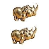 EXCEART 2 Unidades Rinoceronte Pequeno Bronze