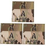 EXCEART 6 Peças Adesivo De Tipo Sanguíneo Patch De Tipo Sanguíneo Para Roupas Patch De Tipo Sanguíneo De Gancho E Laço Patch De Tipo Sanguíneo Militar Nylon Insígnia De Moral Ir Fragmento