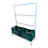 Expositor De Bananas Frutas Suporte P 2 Caixas Hortifruti Cor Verde