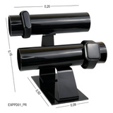 Expositor De Porta Pulseira Ou Relógio Duplo Branco Cor Preto