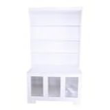 Expositor De Ração Pet Box 3 Com Prateleira E Vidro MDF Branco Cód 503
