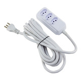 Extensão 20a 3 Tomadas 5 Metros Branca Forceline Cor Branco 127v 220v
