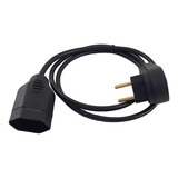 Extensão Eletrica 1 Metros Cabo Pp 2x2 5mm Plug Reto Cor Preto 127v 220v