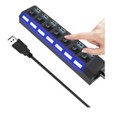 Extensão Hub Régua Usb 2 0 7 Portas Pc Hd Externo Pendrive