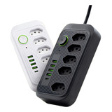 Extensão Prime Cabo De 5 Metros 10a 5 Tomadas 4 Usb Tipo C