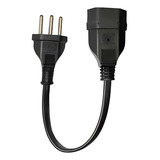 Extensão Prolongador Cordão Mini 25cm Com 3 Pinos 10a Tomada