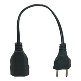 Extensão Prolongador Mini 25cm 2p 10a Paralelo Preto Just On