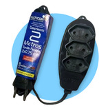 Extensão Régua Elétrica C 3 Tomadas 2p 2m Cabo Paralelo Cor Preto 127v 220v