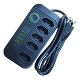 Extensão Régua Filtro De Linha Com Tomadas Usb Tipo C 10a