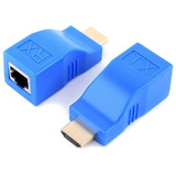 Extensor Hdmi 3d 30 Metros Via 1 Cabo De Rede Rj45 Cat5e 6