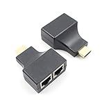 Extensor HDMI Adaptador Duplo RJ45 Cat5e-Cat6 Transmissor De Vídeo Longa Distância Resolução Full HD 1080p 3D Até 30 Metros Compatível Com Notebook- Vídeo Games- Monitor- Projetor LINHA PREMIUM DUPIN