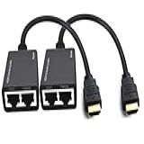 Extensor HDMI Sobre Cat5e-6 -1 Par-- Repetidor HDMI Para Rede RJ45- Suporta 1080p Até 30 M-98 Pés- Para HDTV HDPC PS4 STB