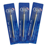 Extrator Cravos Comedões Cureta Alça Dupla Aço Inox Kit 3 Un