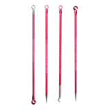Extrator Removedor Cravo Espinha 4 Peças Estojo Cor Rosa