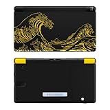 EXtremeRate Capa De Substituição Completa Para Nintendo DS Lite The Great GOLDEN Wave Off Kanagawa Capa Preta Personalizada Para Console Portátil Com Botões Lente De Tela