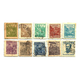 F7539 Brasil 1941 10 Selos Netinha Filigrana P Correio Brasi