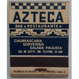 F9229 Caixinha Fósforo Azteca Bar E Restaurante 50 Ou 60