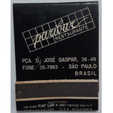 F9260 Caixinha Fósforo Paribar Bar E Restaurante