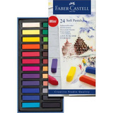 Faber Estojo Cartonado Mini Giz Pastel Seco 24 Cores Curto