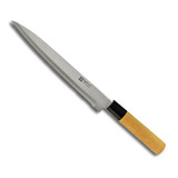 Faca 8 Japonesa Aço Inox Com Cabo Madeira Para Sushi Sashimi
