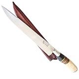 Faca Artesanal Churrasco 10- Aço Carbono Full Tang FACAS FR - Cabo De Osso- Madeira E Chifre Com Bainha Couro - Corte Profundo- Precisão BBQ- Produção Nacional