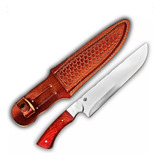 Faca Artesanal Picanheira Churrasco Afiada Aço Inox Bainha