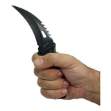 Faca Curva Inox Xingu 23cm Bainha Plastica Karambit Afiada