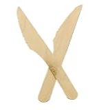 Faca De Madeira 16 Cm Descartável Ecológico Biodegradável 100 Facas