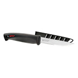 Faca De Pesca Rapala Couteau Filet Fishermans Utility 4 Cor Cabo Preto Lâmina Prateada