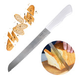 Faca De Serra Inox Grande Para Cortar Pão Bolo Serrilhada Cor Cabobranco