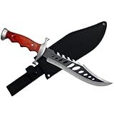 Faca Facão Rambo Militar Tático Muito Afiado Camping Caça Pesca Bushcraft Serrilhado Aço 440