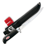 Faca Fileteira Inox Rapala Soft Grip Afiador E Bainha