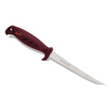 Faca Fileteira Rapala Afiada Pescaria Tucunaré Camping Brk Cor Vermelho