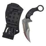 Faca Karambit Fulltang Serrilhada Bainha De Polímero Camping
