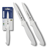 Faca Legumes Fruta 4pol Kit 2 Tramontina Premium Nsf Branco