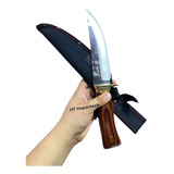 Faca Luxo Detalhe Dourado Churrasco Pesca Camping Lua Tek