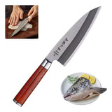 Faca Profissional Sushi Sashimi Aço Inox Lamina Premium