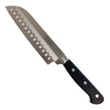 Faca Santoku Sushi Fatiar Aço Inox Ultra Corte 7 Pol Cor Preto