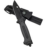 Faca Tática Com Lâmina Inoxidável Bainha Protetora Compacta E Robusta Para Camping Caça Aventura Trilhas E Atividades Ao Ar Livre Preto