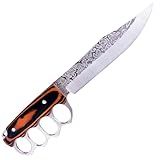 Faca Tática Esportiva- Aço Inox Com Soco Inglês Integrado- Lâmina 18cm- Cabo 12cm- Comprimento Total 30cm- Com Bainha