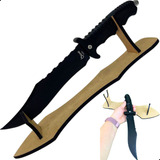 Faca Tática Militar Rambo Camping Pesca Bainha Suporte Mdf