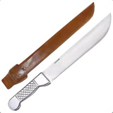Facão Grande Bianchi 22 Pol Aço Inox Cabo Alumínio Bainha