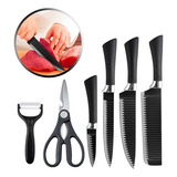 Facas De Cozinha 6 Pçs Profissional Ralador Tesoura Premium