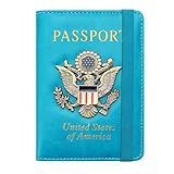FACATH Porta Passaporte Azul Celeste Bloqueio RFID