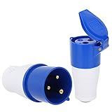Fafeicy 2pcs Conjunto De Conector De Tomada Industrial Conjunto De Plugue De Alimentação Monofásica De 3 Pinos Com Design De Fivela Especial IP44 32A 220250V Conector Industrial