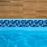 Faixa Adesivas Piscinas Laminada 1mx15cm 15und Borda Azul