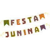 Faixa Bandeirinha Festa Junina Julina Decorativa Em E v a