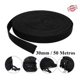 Faixa Cinta Rolo De Nylon 30mm Preto 50 Metros Pro